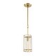 preview thumbnail 1 of 0, Hyde Park 1-Light Mini Pendant in Satin Brass with Seedy Glass