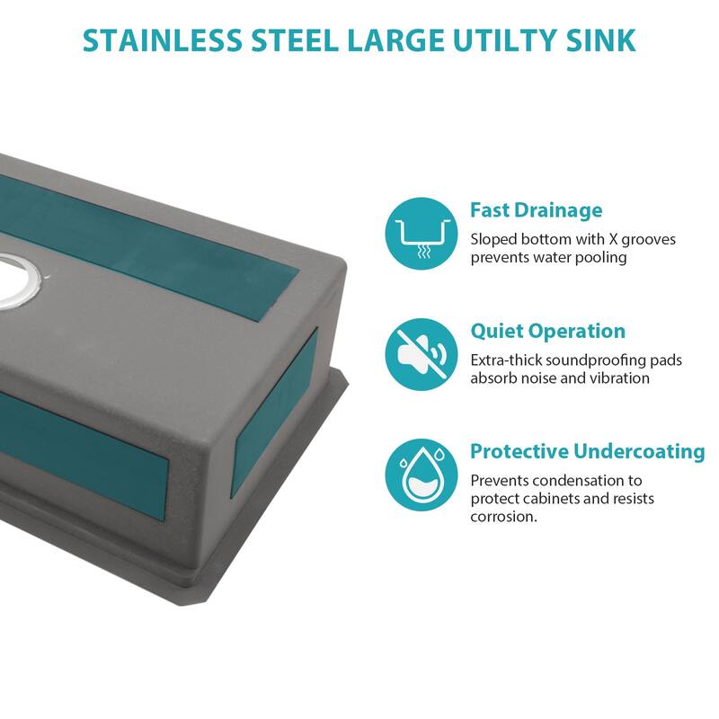 30" Undermount 16 Gauge Single Bowl Stainless Steel Smart Digital Kitchen Sink in Brushed Nickel - 30'' x 19'' x 9''