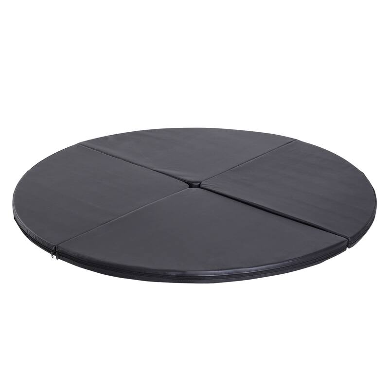 Soozier Pole Dance Mat, 2"T x 5'W Folding Pole Dance Mat for Home, Lightweight and Foldable, Black