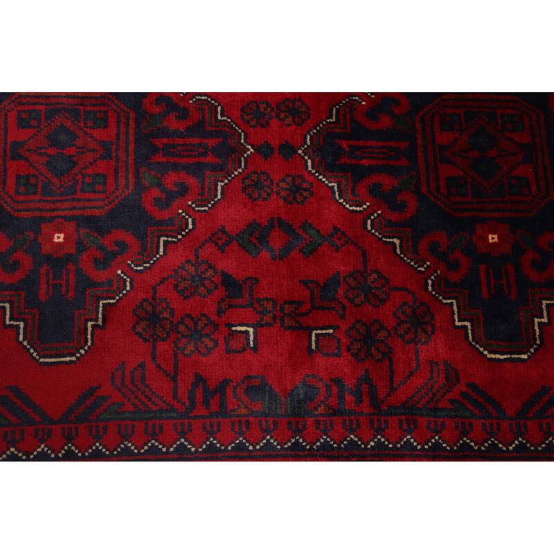 ECARPETGALLERY Hand-knotted Finest Khal Mohammadi Red Wool Rug - 2'9 x 6'4