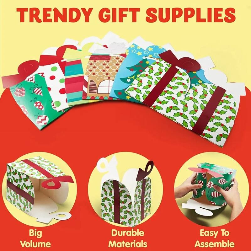 Christmas Goody Gift Boxes - 24 Assorted Designs - Multicolor