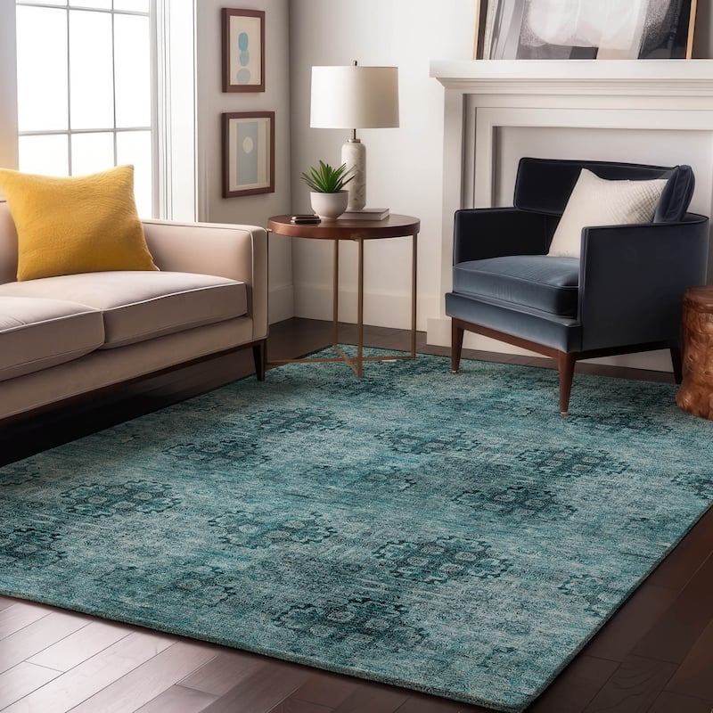Premium Washable Super Soft Boho Modern Mayfield Rug - Teal - 2' 6" x 3' 10" - Rectangle