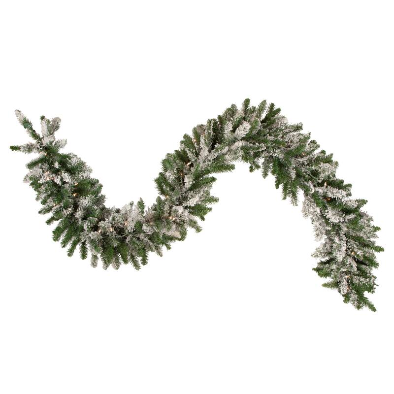 9' x 10" Snow Mountain Pine Artificial Christmas Garland Clear Lights