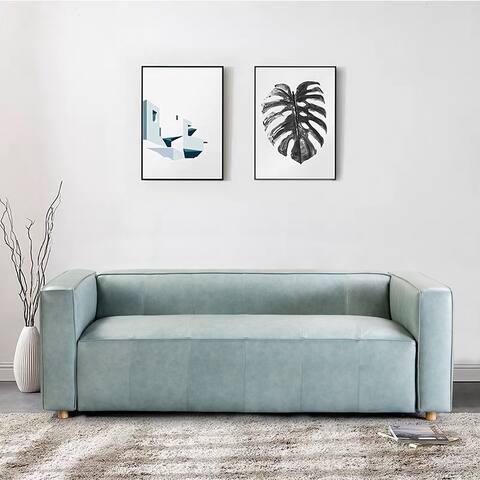 HULALA HOME Comfy 80" Curved Sofa with Wooden Legs