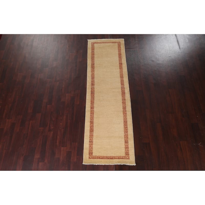 Gabbeh Kashkoli Runner Rug Wool Hand-knotted Oriental Hallway Carpet - 2'8" x 8'9"