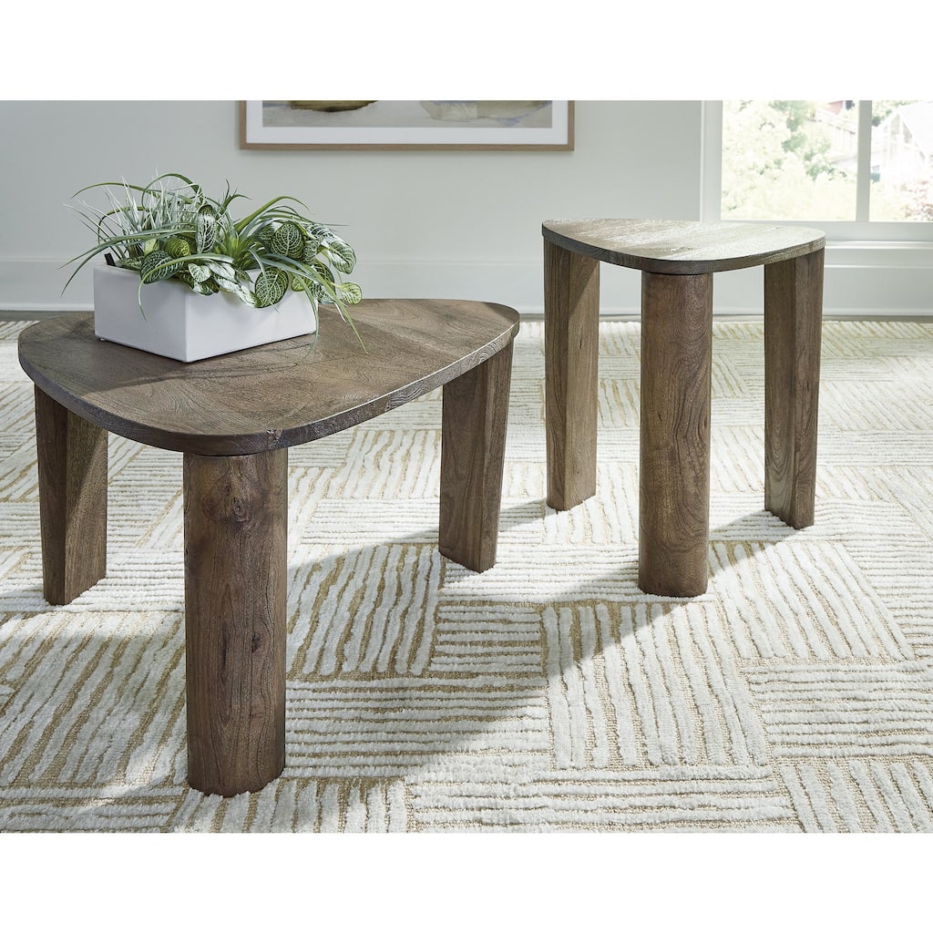 Signature Design by Ashley Reidport Grayish Brown Accent Coffee Table (Set of 2) - 26.5" W x 26" D x 19.13" H