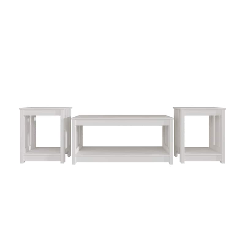 CraftPorch Minimalist Coffee Table Set - Light Grey