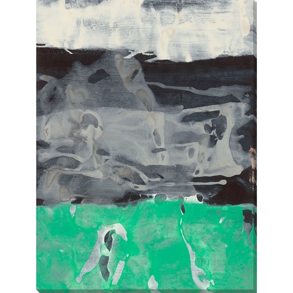 Green and Gray Rectangular Canvas Wall Art Decor 40" x 30" - N/A