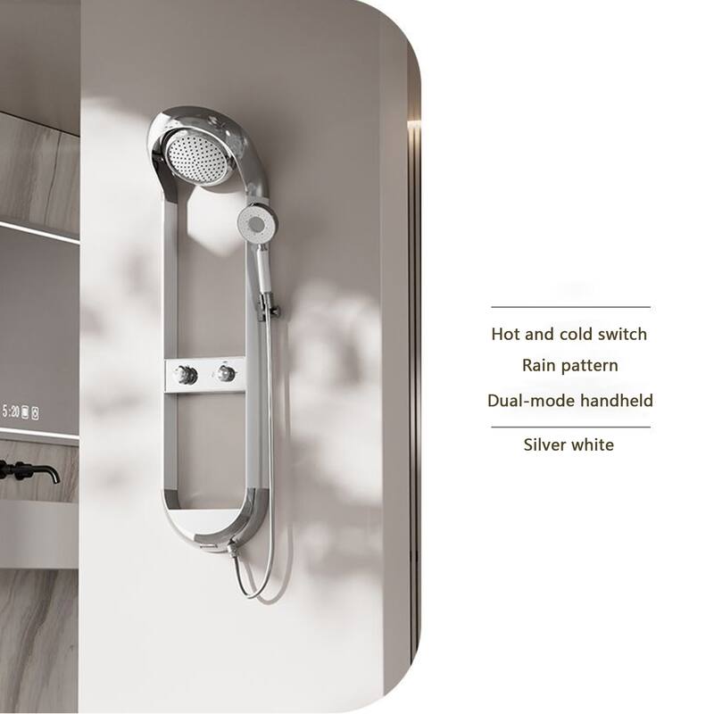 Premium Shower System with Hot/Cold Switch, Adjustable Modes & Double Shelves