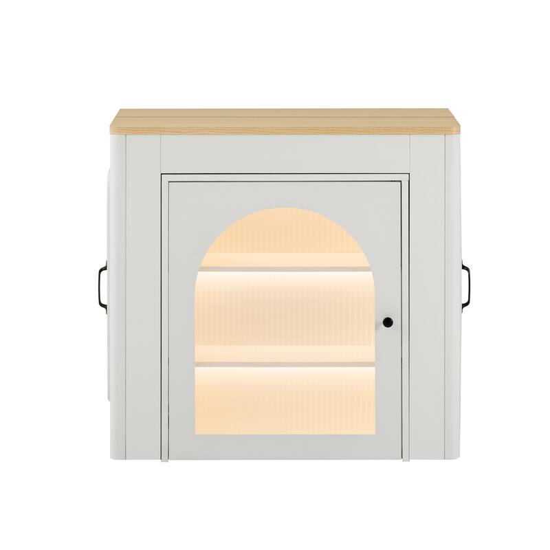 Extendable Dining Table with Removable Leaves, Rolling Kitchen Island with Power Outlet, Sideboard Cabinet with Storage