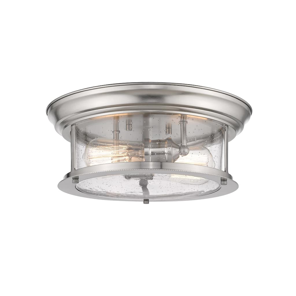 Bellevue Hughen 2 Light 14" Wide Flush Mount Drum Ceiling Fixture