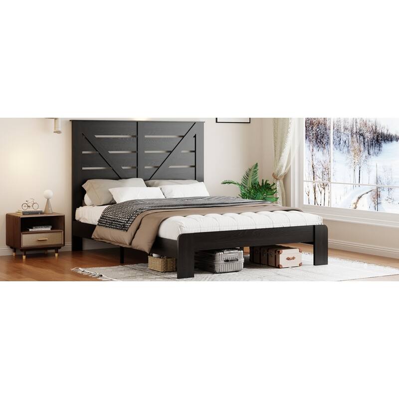 Versatile Queen Bed Frame with Noise-Free Assembly