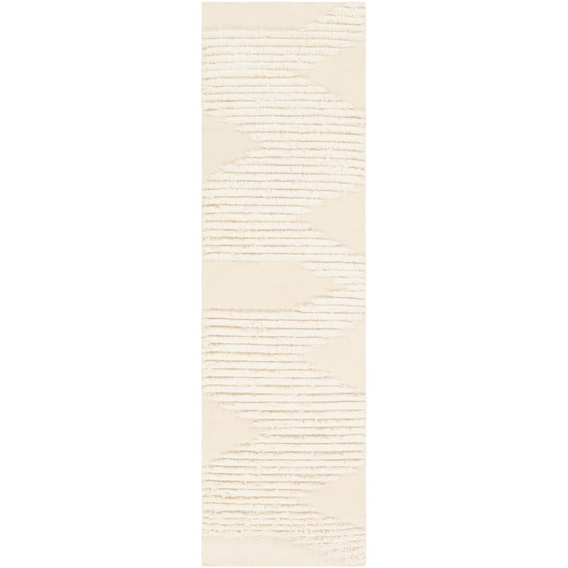 Carson Carrington Inbyn Bohemian Wool Shag Area Rug - 2'6" x 8' Runner - Cream
