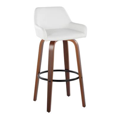 Porch & Den Galotti 30" Fixed-Height Bar Stool with Bent Wood Legs & Round Footrest (Set of 2)