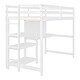 preview thumbnail 8 of 25, Stylish & Simple Twin Size Wooden Loft Bed with Shelves, Desk and Writing Board, Maximized space, Health and Comfort, White