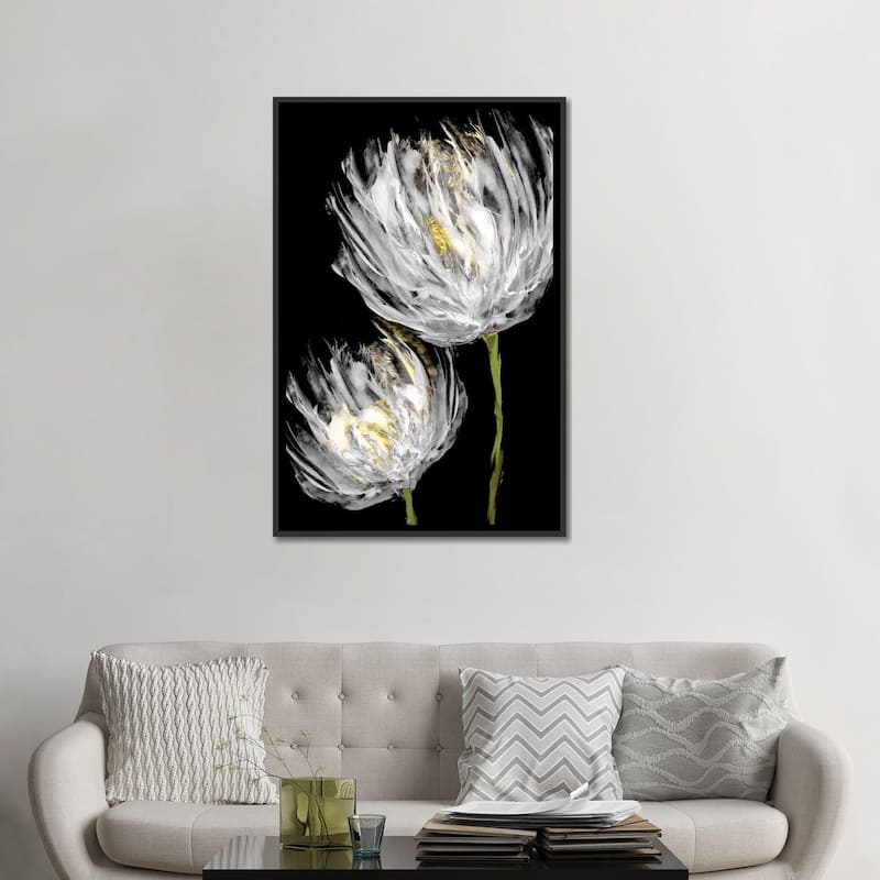 iCanvas "Tulips on Black II" by Vanessa Austin Framed Canvas Print