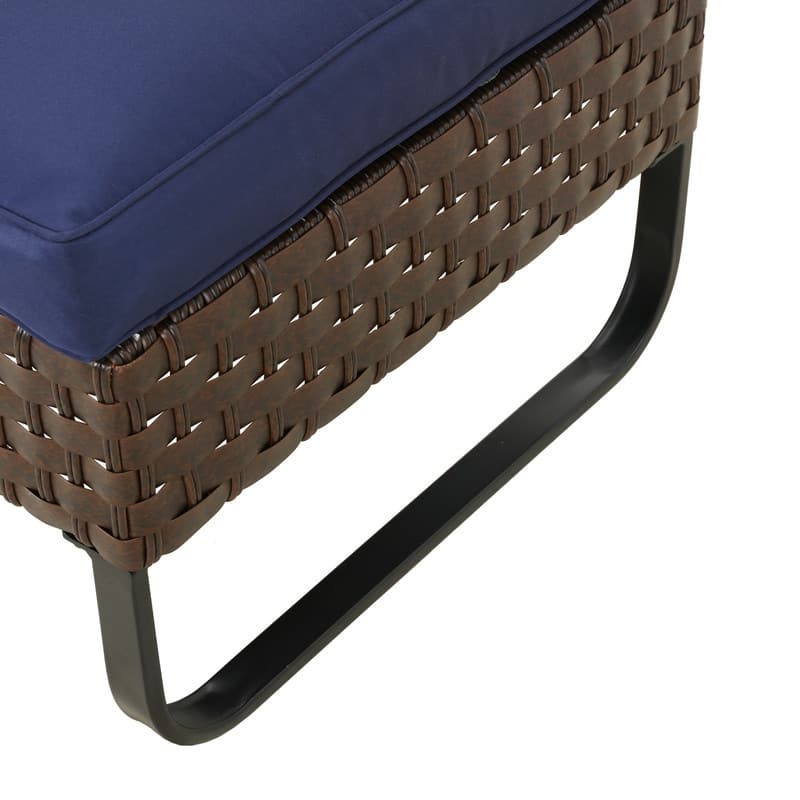 Patio Festival U-Leg Collection Outdoor Ottoman with Cushion