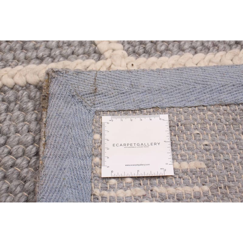 ECARPETGALLERY Braided Weave Sienna Grey Wool Rug - 3'4 x 5'0