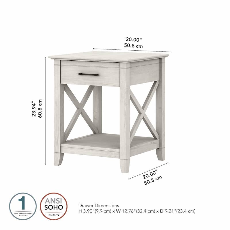 Key West Coastal Box Drawer Nightstand by Bush Furniture
