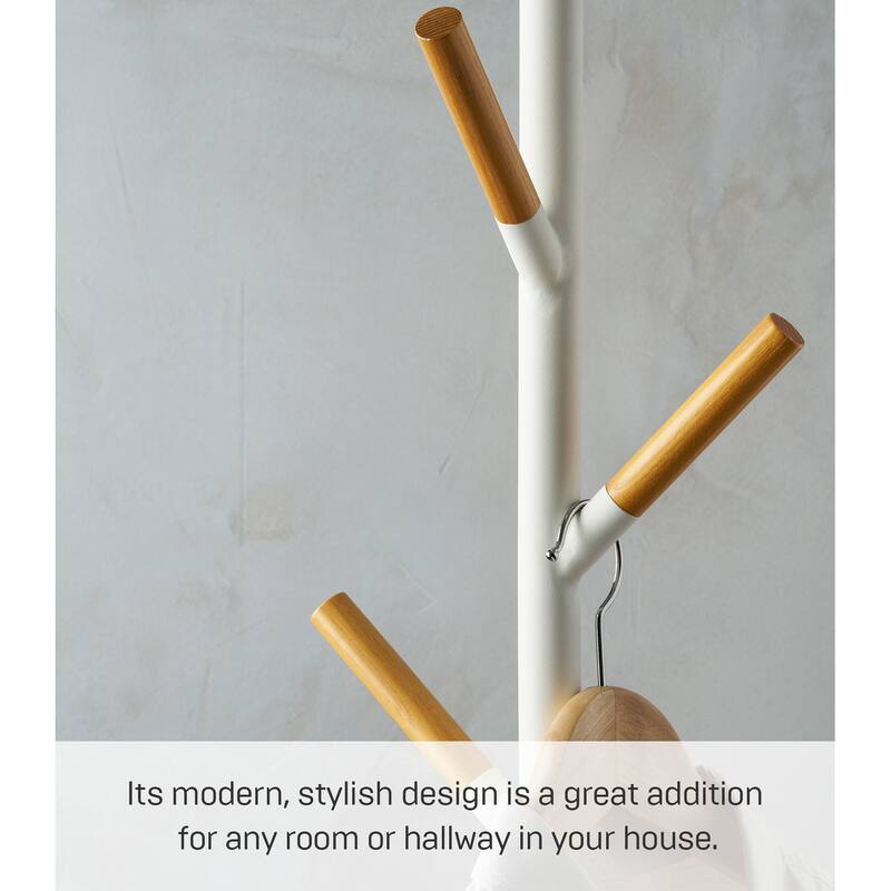 Yamazaki Home Coat Rack, Steel, Holds 26.4 lbs - L 11.02 x W 11.02 x H 69.69 inches