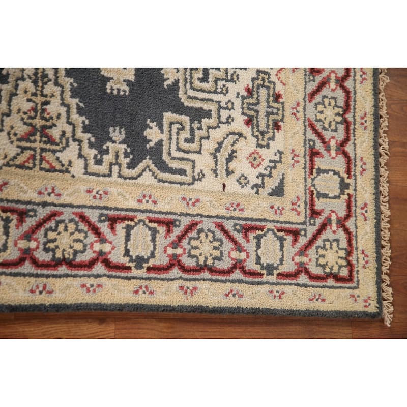 Geometric Heriz-Serapi Accent Rug Hand-Knotted Oriental Wool Carpet - 4'0"x 6'0"
