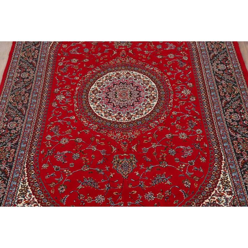 Traditional Floral Red Kashmar Turkish Area Rug Machine Made Carpet - 6'3" x 9'6"