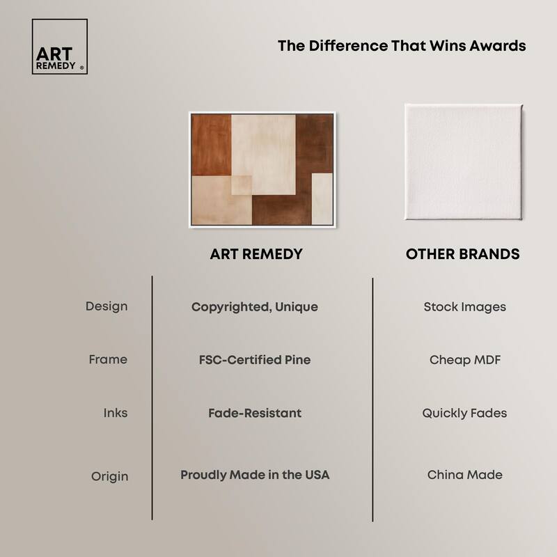 Cream and Brown Panels IV Canvas by Art Remedy
