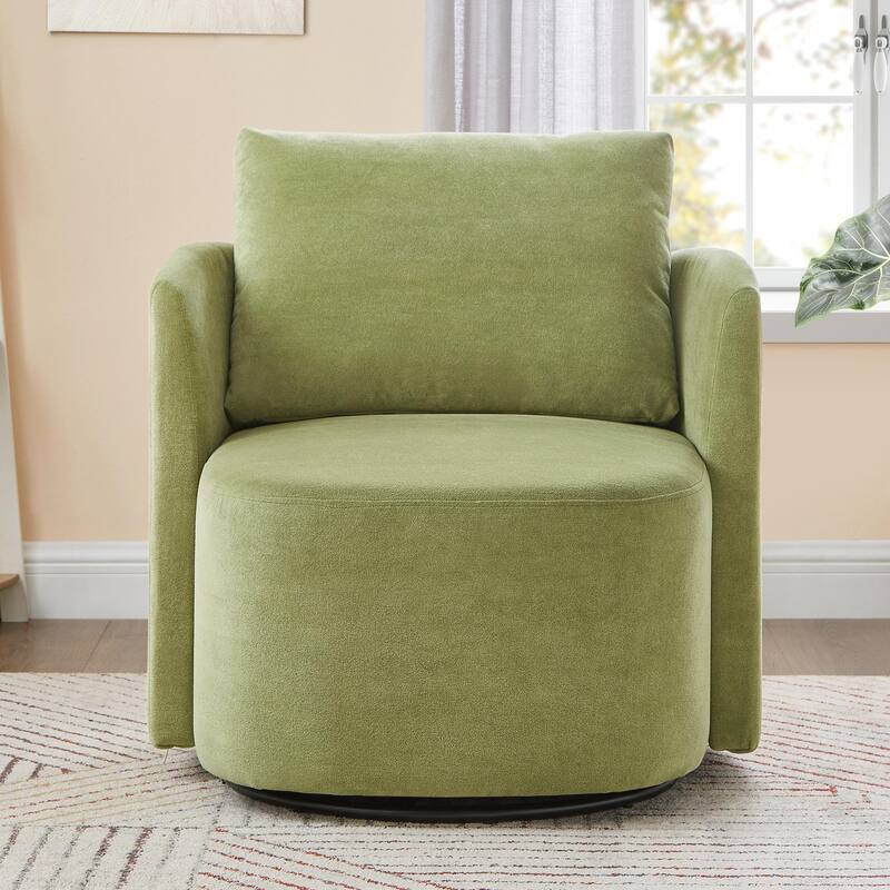 Swivel Chair for Living Room, 29.9" Accent Armchair with Removable Backrest Upholstered Swivel Sofa Chair for Office