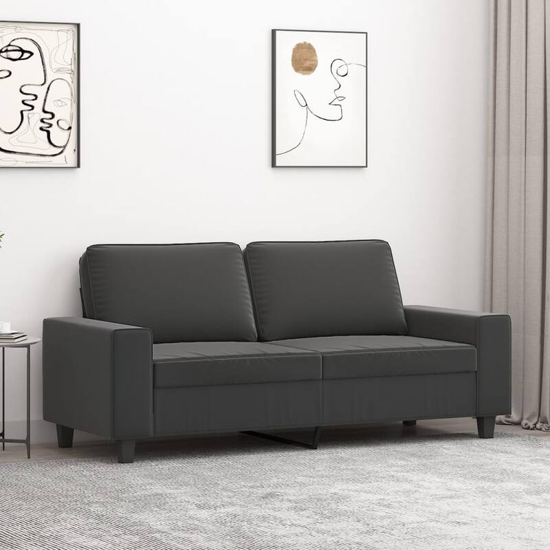 vidaXL Sofa Chair Accent Upholstered Chair for Living Room Microfiber Fabric - 68.5" x 30.3" x 31.5" - Dark gray