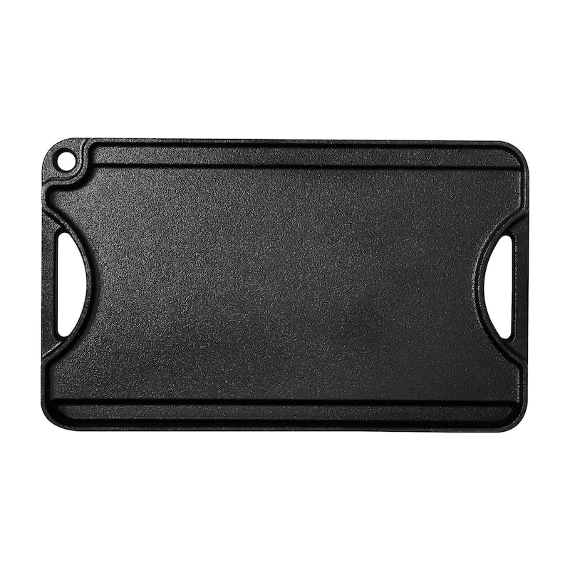 Black Reversible Flat Cast Iron Griddle Grill BBQ Pan with 500°F Heat Resistant for Indoor Outdoor Cooking
