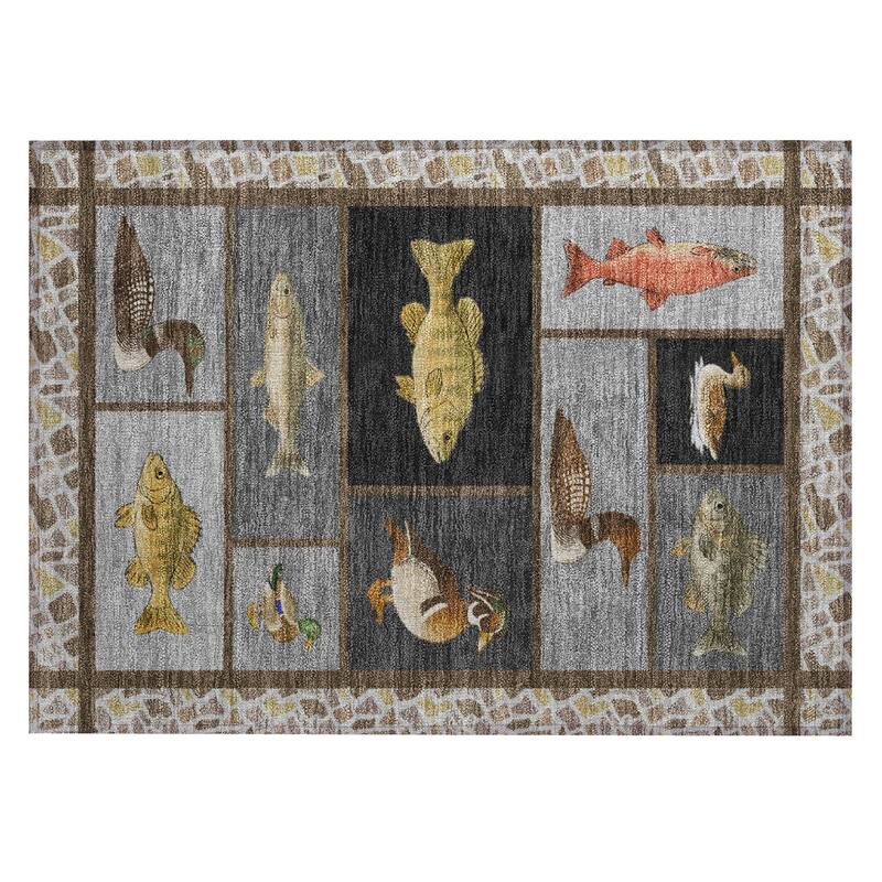 Machine Washable Indoor/ Outdoor Cabin Lodge Chantille Rug