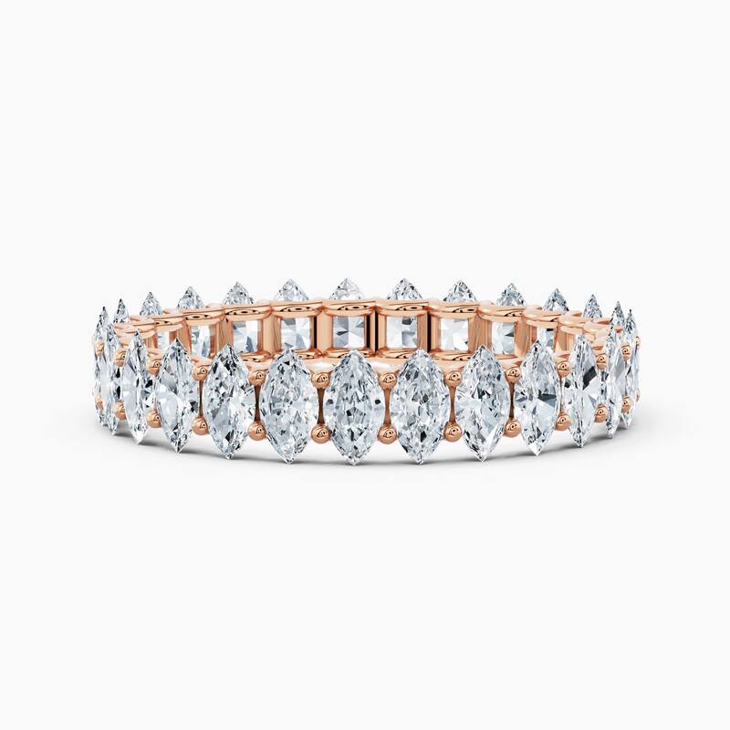 Auriya 14k Gold Marquise North-South Lab Grown Diamond Eternity Band 2.70 - 11.25 ct. tw. (F-G, VS) - 2.70 ct. wt. - 7.5 - Rose