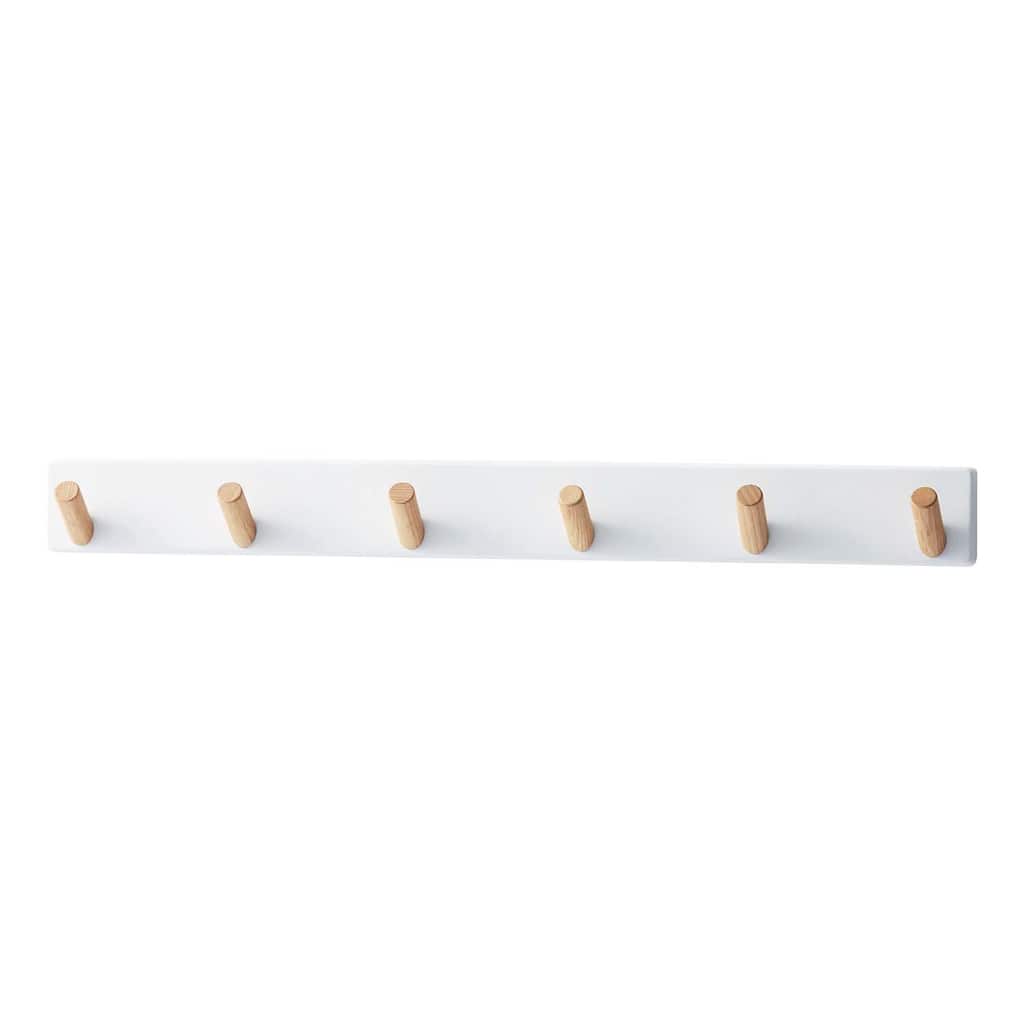 Yamazaki Home Wall-Mounted Coat Rack, Steel and Wood, Holds 13.2 lbs - L 1.77 x W 19.69 x H 1.97 inches