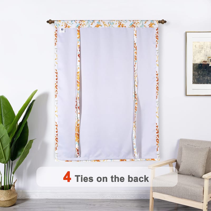 DriftAway Heather Flower Floral Printed Tie Up Curtain