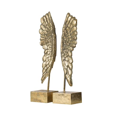 A&B Home Wing Bookends - Set of 2 - Gold