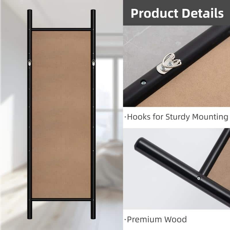 Ladder-Style Arched Solid Wood Framed Full Length Leaning Mirror