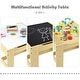 preview thumbnail 7 of 20, Costway Kids Table Chairs Set With Storage Boxes Blackboard Whiteboard