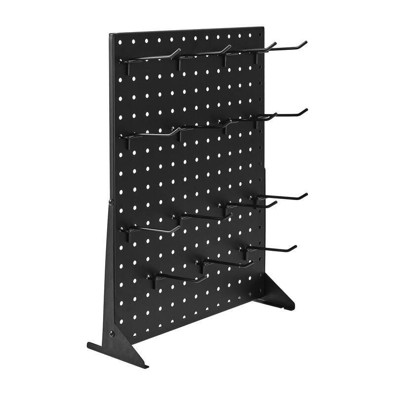 Black Tabletop Pegboard Display Stand 2 Set with 30 Hooks and 11 lbs Load - 13.19” x 4.49” x 17.32”