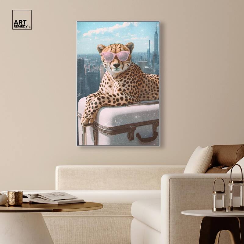 Cheetah Luggage NYC Canvas by Art Remedy