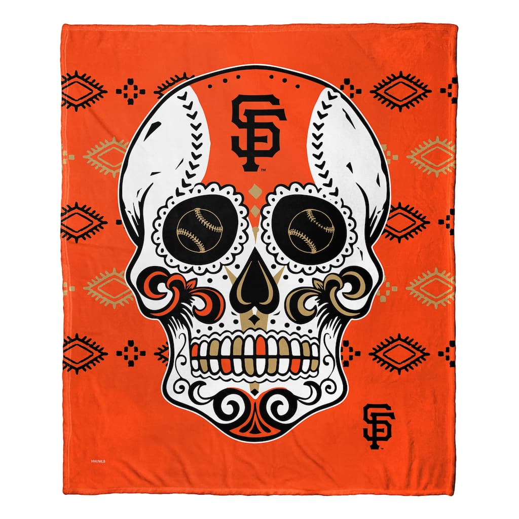 MLB Candy Skull San Francisco Giants Silk Touch Throw Blanket