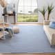 SAFAVIEH Handmade Flatweave Montauk Salinda Casual Cotton Rug - 5' x 7' - Ivory/Blue