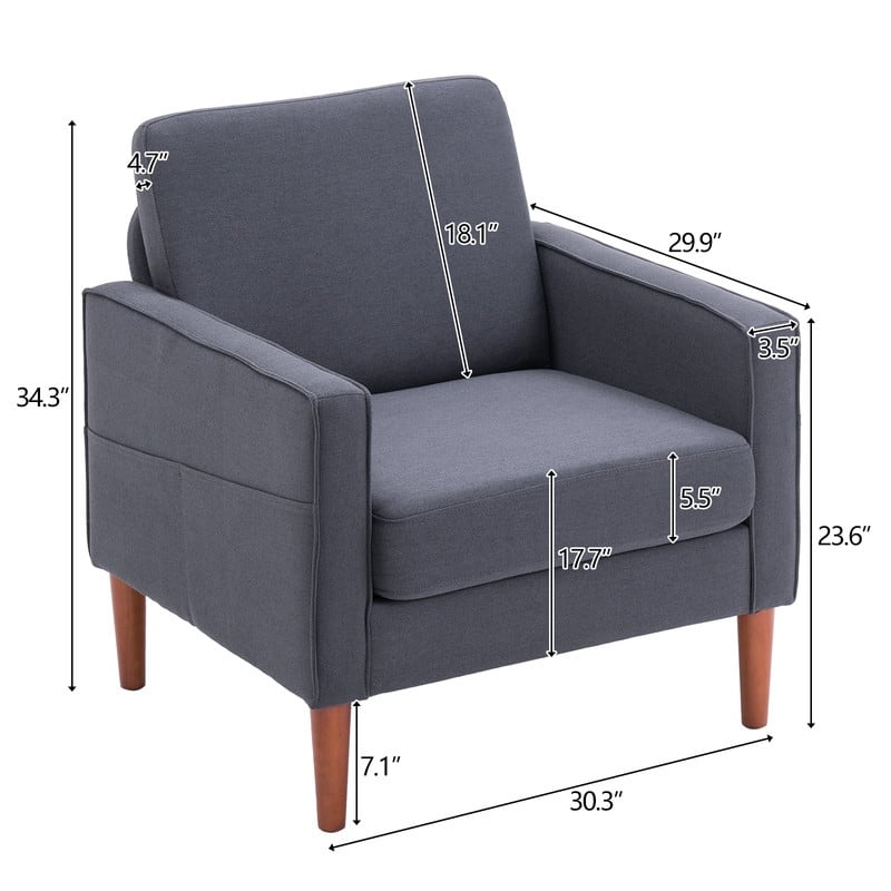 Linen Solid Wood Legs Nuclear Bomb Second Generation Combined Sofas