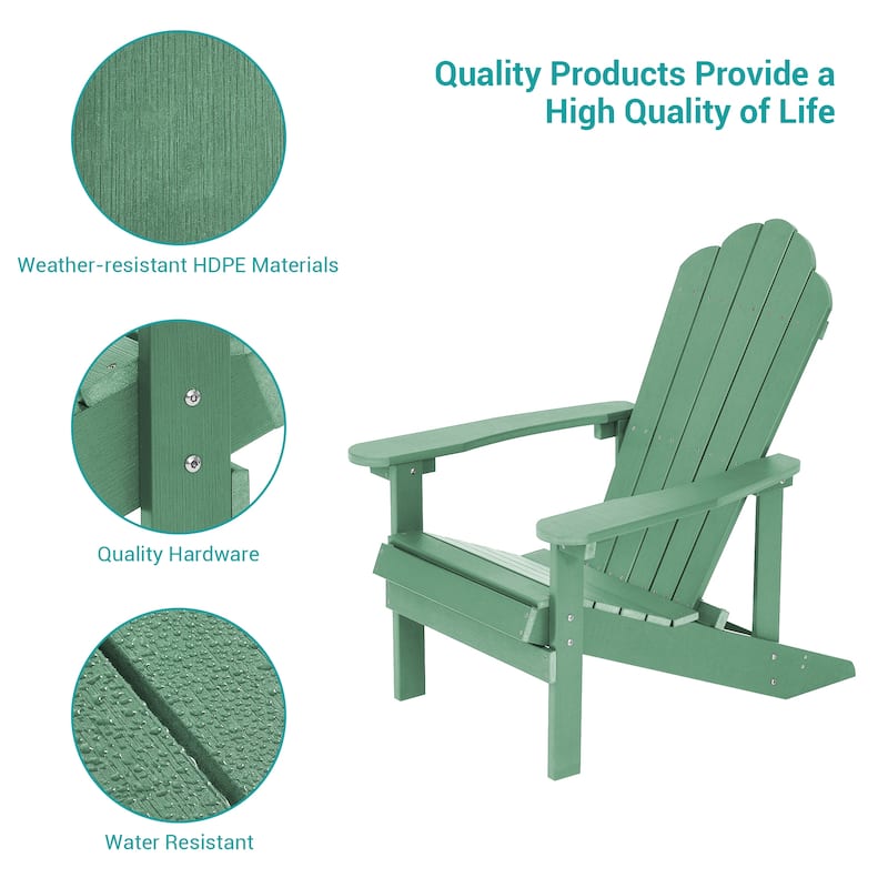 BONOSUKI Outdoor Faux Wood HIPS Patio Adirondack Chair