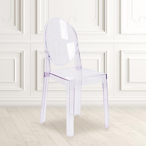 Chair with Oval Back in Transparent Crystal - Wedding Chairs - 15.75"W x 20.25"D x 35"H