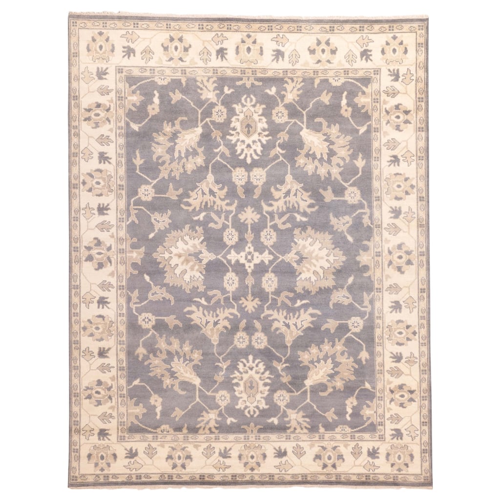 ECARPETGALLERY Hand-knotted Royal Oushak Dark Grey Wool Rug - 9'2 x 11'10