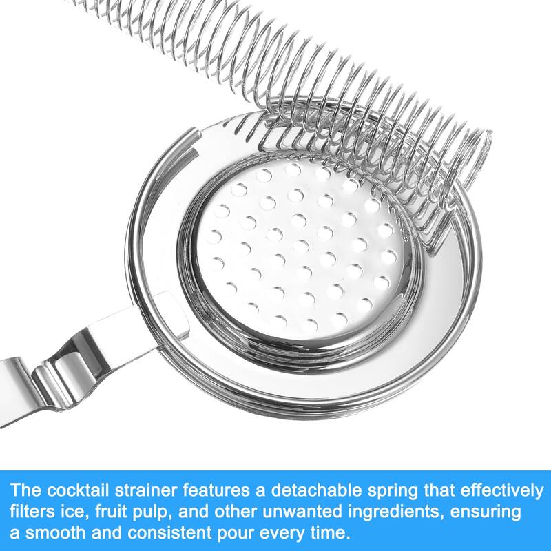 Cocktail Strainer, 1pcs Stainless Steel Bar Strainer for Drinks, 210mm