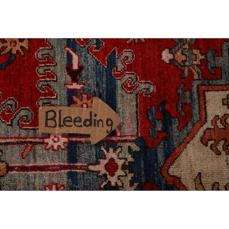 Vegetable Dye Heriz Oriental Area Rug Hand-Knotted Wool Carpet - 10'1"x 13'4"