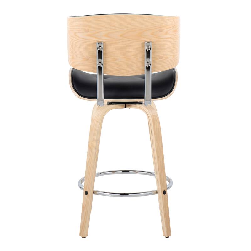 Carson Carrington Leksand 26" Fixed-Height Counter Stool with Bent Wood Legs (Set of 2)