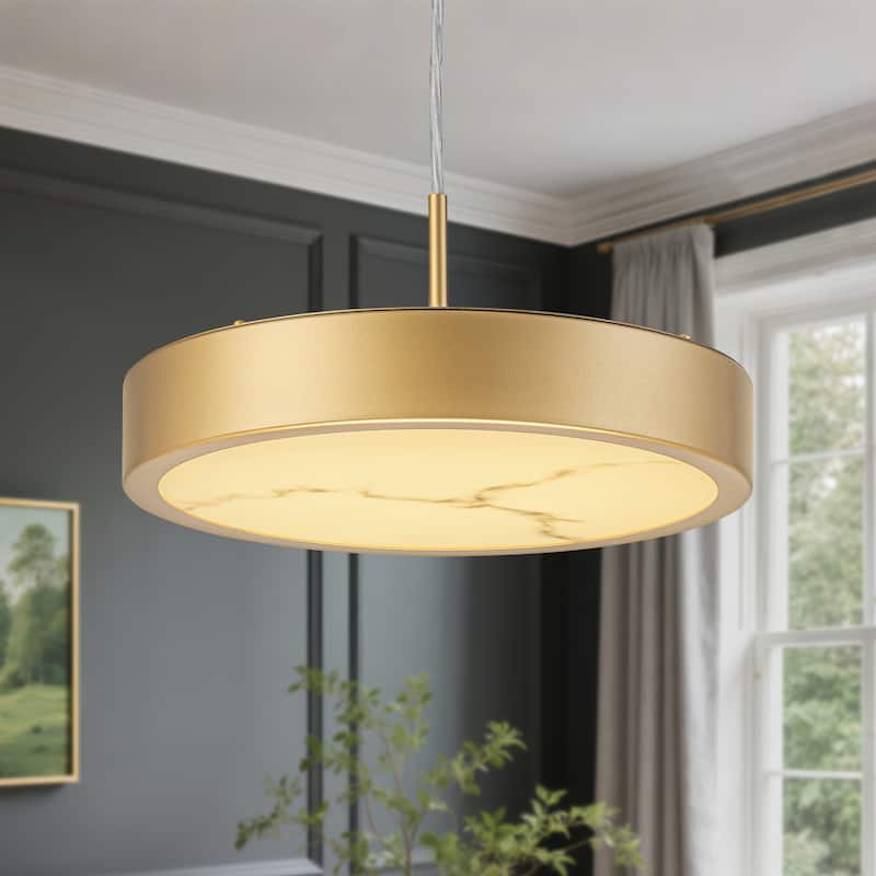 Starsky Alabaster Stone-look Resin Modern Gold LED Chandelier