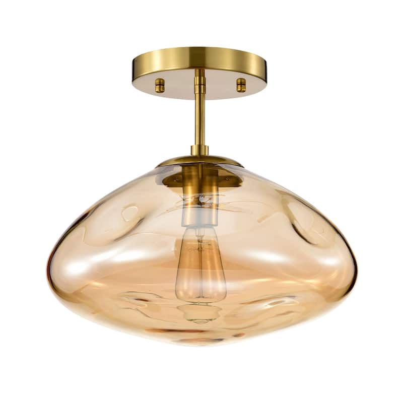 Einar Moulded Glass Shade Semi-Flushmount Ceiling Lamp